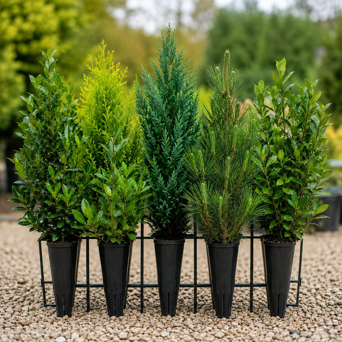 Privacy planting pack seedlings growing in deep tree plugs