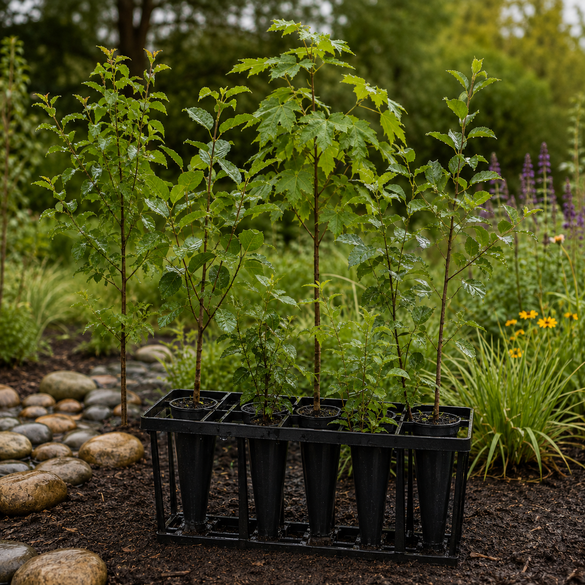 Wet-site tree pack seedlings growing in deep tree plugs
